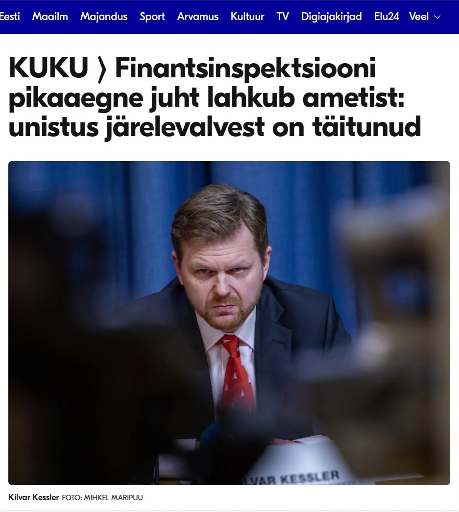 Postimehe veeb vahendab 18. juunil eetris olnud intervjuud Viimsis elava Finantsinspektsiooni tänase juhatuse esimehe Kilvar Kessleriga. Tsiteerime raadiosaate 